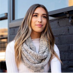 Love your melon black speckled infinity scarf